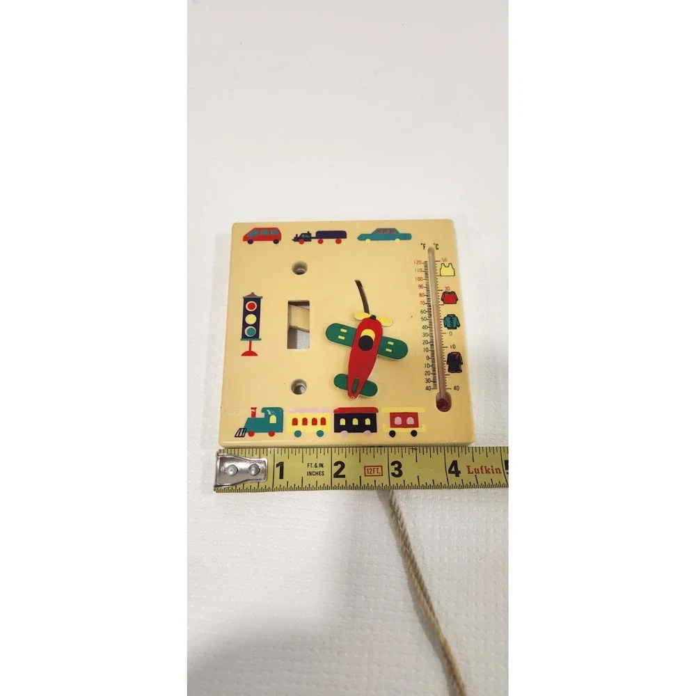 Vintage Termomete Yellow Plain/Train‎ Nursery  Switch Plate With Pull Strings
